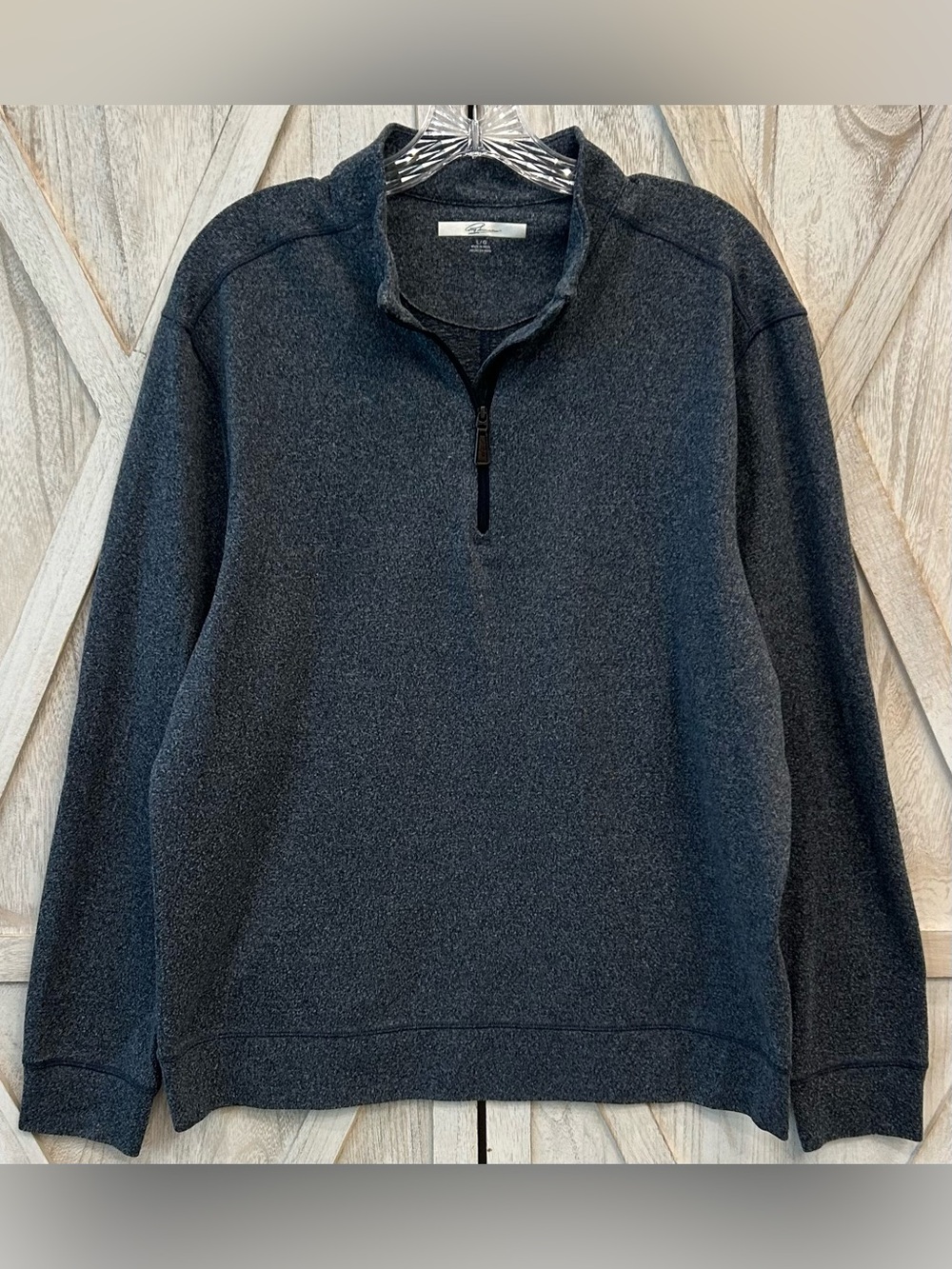Greg Norman Quarter-Zip Men’s Large Pullover Gray Textured Heather Gray Golf Per